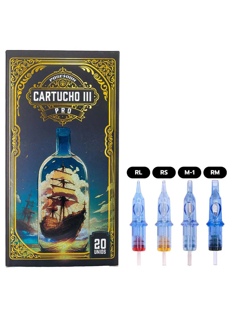 Cartuchos Poseidon V3 Pro - Traço - Round Liner - RL - Caixa com 20 Unidades