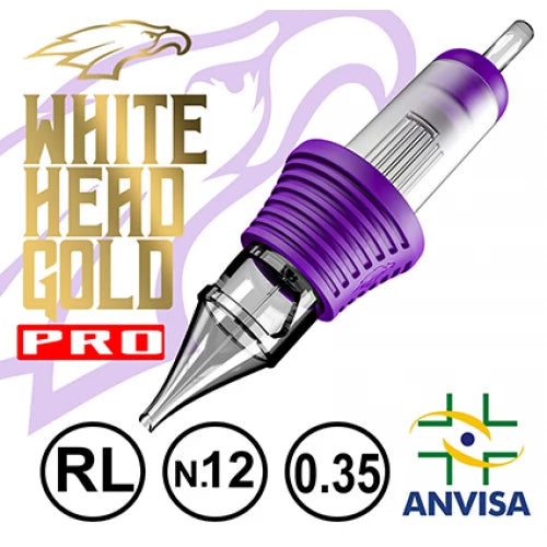 Cartuchos White Head - Gold Pro - Traço - Round Liner - RL - Caixa com 20 Unidades