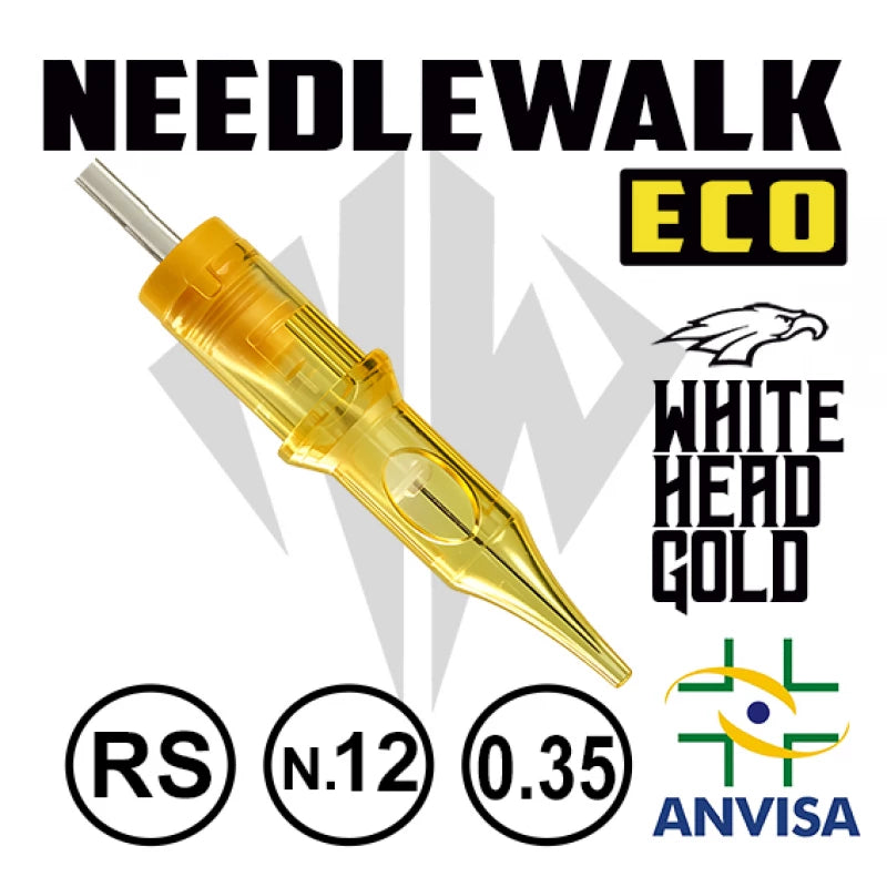Cartuchos White Head - Needlewalk Eco - Round Shader - RS - Caixa com 20 Unidades